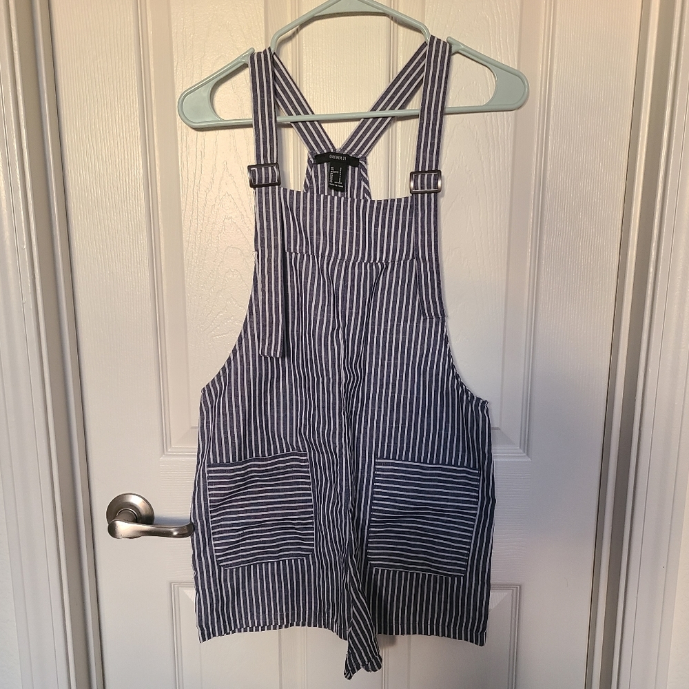 Forever 21 Striped Overalls/Romper